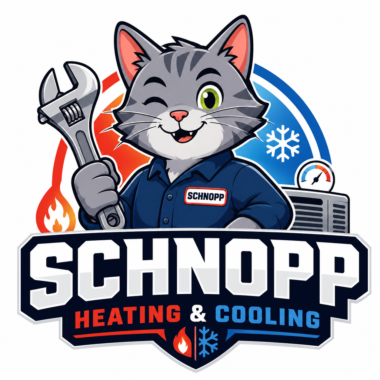 Schnopp Heating & Cooling cat logo